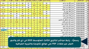 رسميًا.. رابط مباشر لنتائج الثالث المتوسط 2025 في ذي قار والدور الأول عبر ملفات PDF على موقع نتائجنا والتربية العراقية